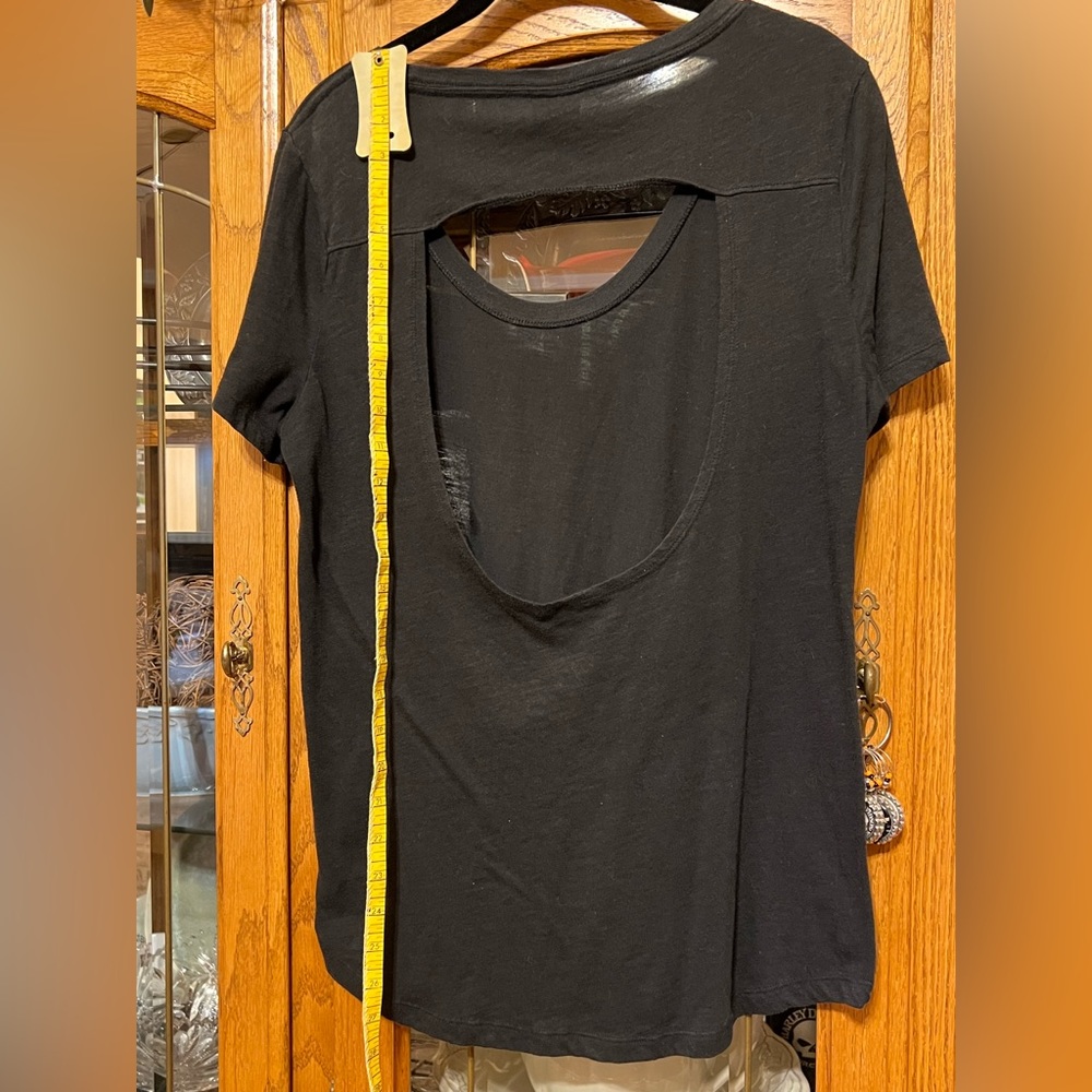 Victoria's Secret PINK Open Back Cutout Tee Short Sleeve- Medium- Black - Picture 13 of 15